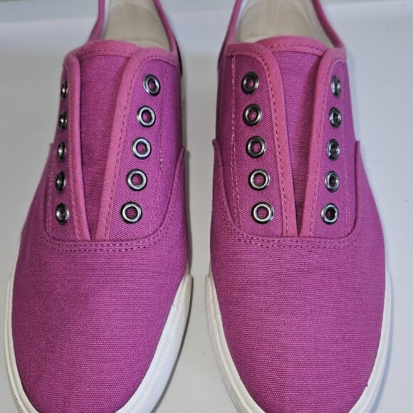 * Pink Tie Free Canvas Sneakers Ladies Size 8 - Picture 3 of 5